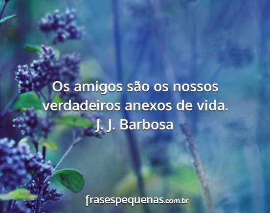 J. J. Barbosa - Os amigos são os nossos verdadeiros anexos de...