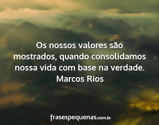 Marcos Rios - Os nossos valores são mostrados, quando...