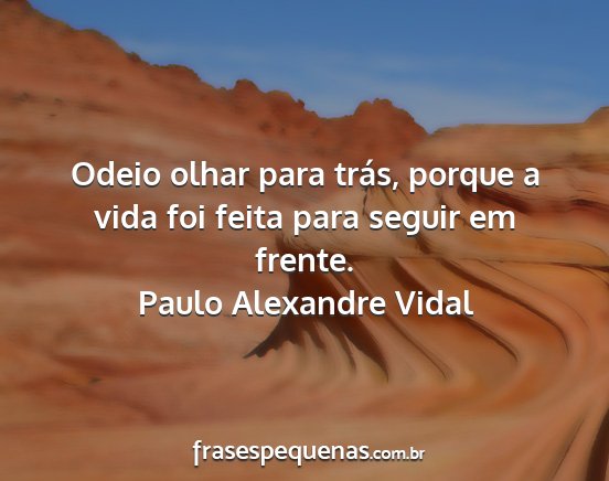 Paulo Alexandre Vidal - Odeio olhar para trás, porque a vida foi feita...