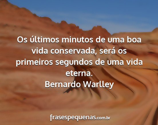 Bernardo Warlley - Os últimos minutos de uma boa vida conservada,...