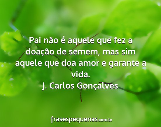 J. Carlos Gonçalves - Pai não é aquele que fez a doação de semem,...