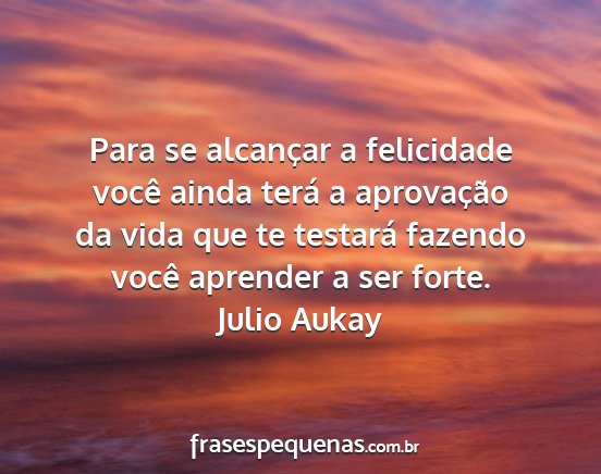 Julio Aukay - Para se alcançar a felicidade você ainda terá...