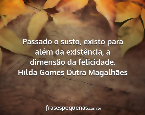 Hilda Gomes Dutra Magalhães - Passado o susto, existo para além da...