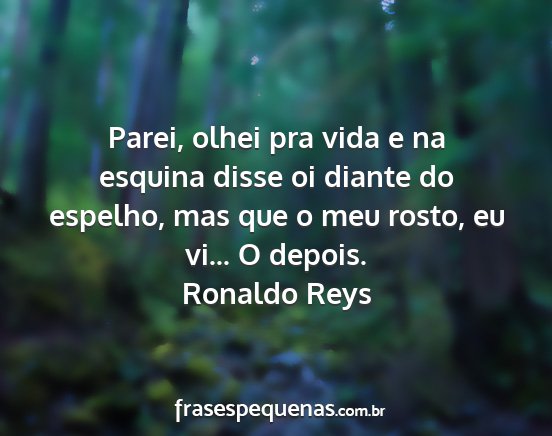 Ronaldo Reys - Parei, olhei pra vida e na esquina disse oi...