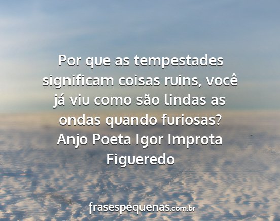 Anjo Poeta Igor Improta Figueredo - Por que as tempestades significam coisas ruins,...