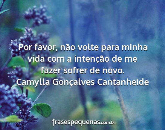 Camylla Gonçalves Cantanheide - Por favor, não volte para minha vida com a...