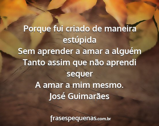 José Guimarães - Porque fui criado de maneira estúpida Sem...