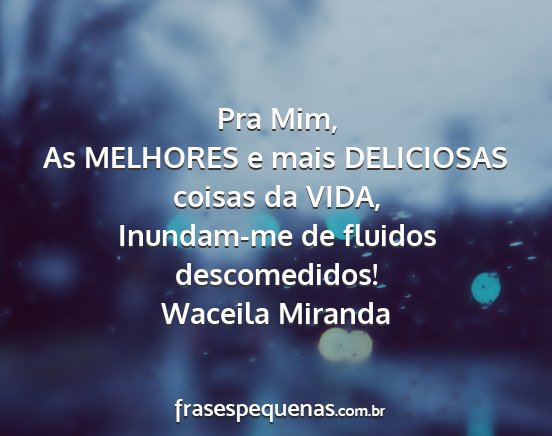 Waceila Miranda - Pra Mim, As MELHORES e mais DELICIOSAS coisas da...