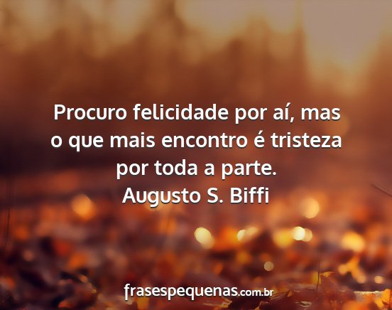Augusto S. Biffi - Procuro felicidade por aí, mas o que mais...