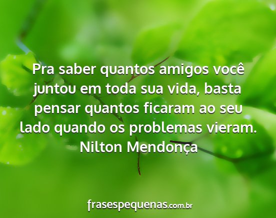 Nilton Mendonça - Pra saber quantos amigos você juntou em toda sua...