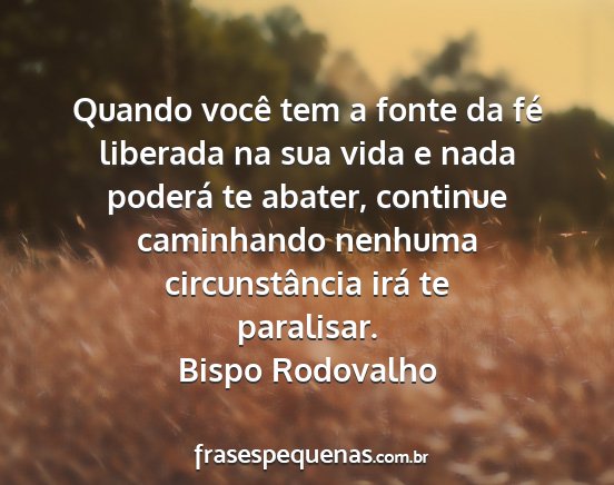 Bispo Rodovalho - Quando você tem a fonte da fé liberada na sua...