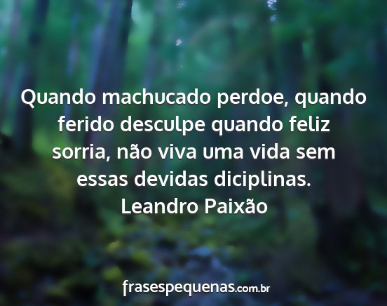 Leandro Paixão - Quando machucado perdoe, quando ferido desculpe...