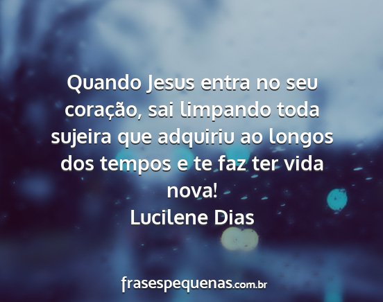Lucilene Dias - Quando Jesus entra no seu coração, sai limpando...