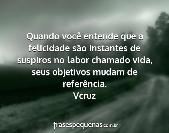 Vcruz - Quando você entende que a felicidade são...