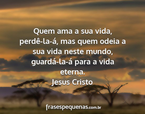 Jesus Cristo - Quem ama a sua vida, perdê-la-á, mas quem odeia...