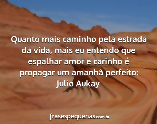 Julio Aukay - Quanto mais caminho pela estrada da vida, mais eu...