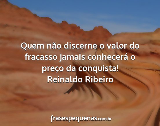 Reinaldo Ribeiro - Quem não discerne o valor do fracasso jamais...