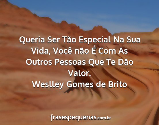 Weslley Gomes de Brito - Queria Ser Tão Especial Na Sua Vida, Você não...
