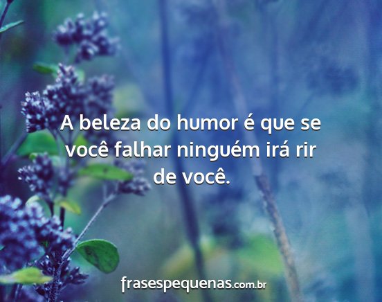 A beleza do humor é que se você falhar ninguém...