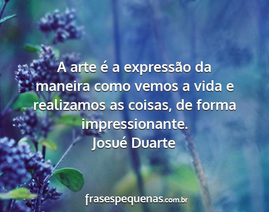Josué Duarte - A arte é a expressão da maneira como vemos a...
