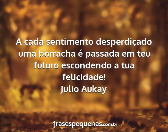 Julio Aukay - A cada sentimento desperdiçado uma borracha é...