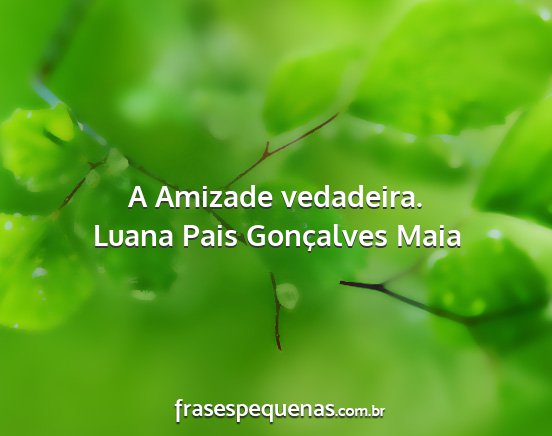 Luana Pais Gonçalves Maia - A Amizade vedadeira....