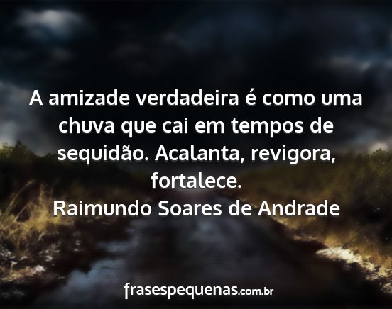 Raimundo Soares de Andrade - A amizade verdadeira é como uma chuva que cai em...