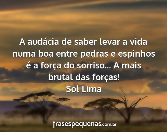 Sol Lima - A audácia de saber levar a vida numa boa entre...