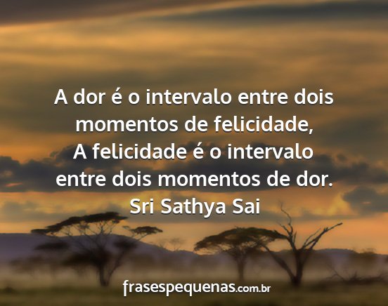 Sri Sathya Sai - A dor é o intervalo entre dois momentos de...