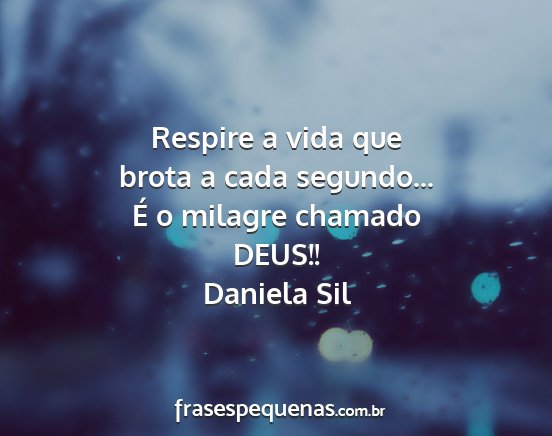 Daniela Sil - Respire a vida que brota a cada segundo... É o...