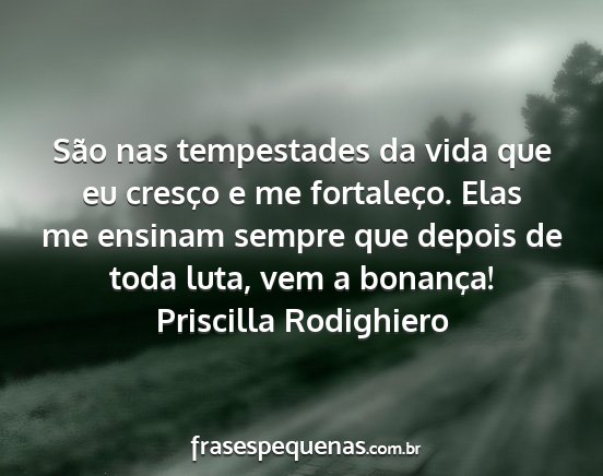 Priscilla Rodighiero - São nas tempestades da vida que eu cresço e me...