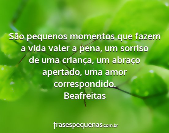 Beafreitas - São pequenos momentos que fazem a vida valer a...