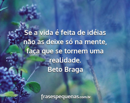Beto Braga - Se a vida é feita de idéias não as deixe só...