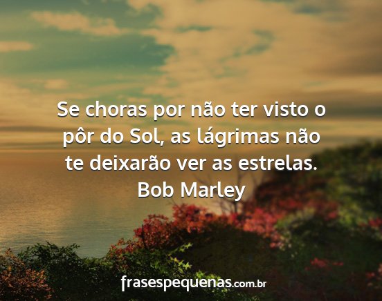 Bob Marley - Se choras por não ter visto o pôr do Sol, as...