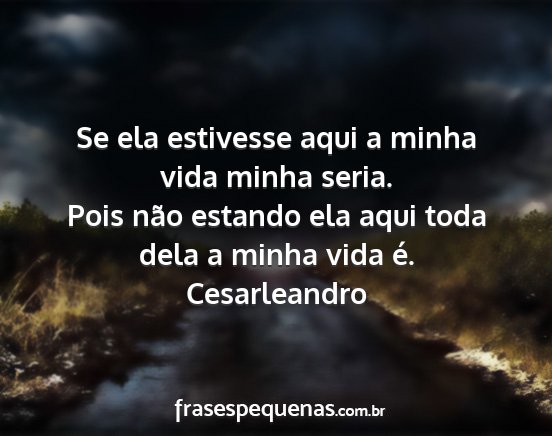 Cesarleandro - Se ela estivesse aqui a minha vida minha seria....