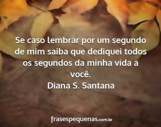 Diana S. Santana - Se caso lembrar por um segundo de mim saiba que...