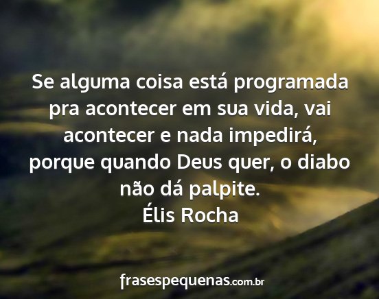 Élis Rocha - Se alguma coisa está programada pra acontecer em...