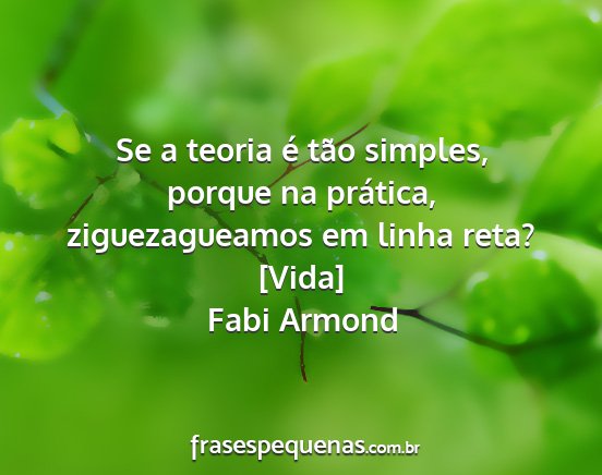 Fabi Armond - Se a teoria é tão simples, porque na prática,...