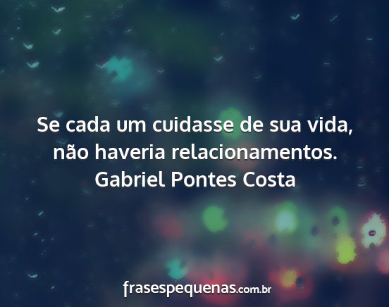Gabriel Pontes Costa - Se cada um cuidasse de sua vida, não haveria...