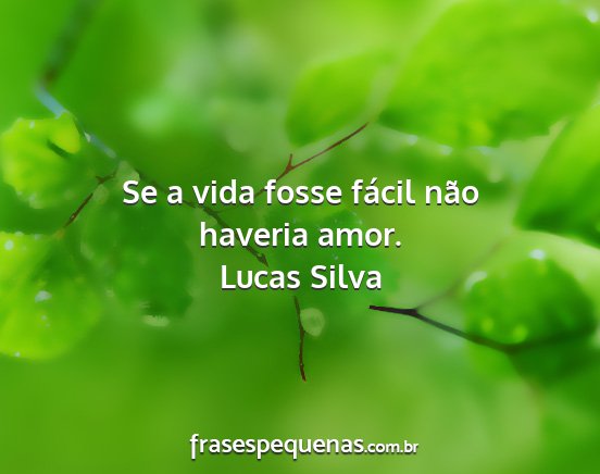 Lucas Silva - Se a vida fosse fácil não haveria amor....