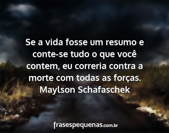 Maylson Schafaschek - Se a vida fosse um resumo e conte-se tudo o que...