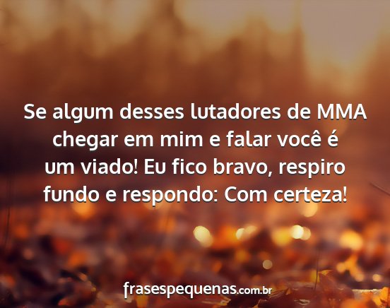 Se algum desses lutadores de MMA chegar em mim e...