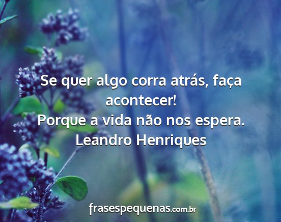 Leandro Henriques - Se quer algo corra atrás, faça acontecer!...