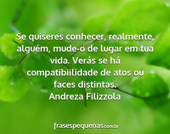 Andreza Filizzola - Se quiseres conhecer, realmente, alguém, mude-o...