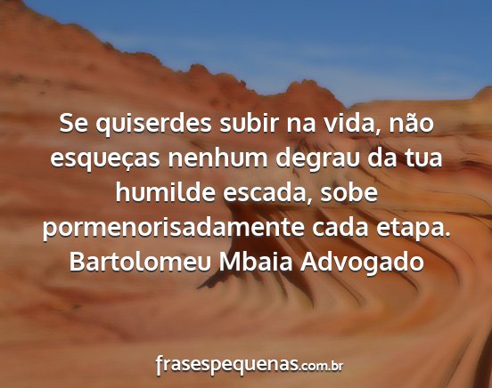 Bartolomeu Mbaia Advogado - Se quiserdes subir na vida, não esqueças nenhum...