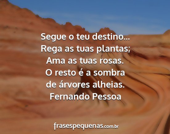 Fernando Pessoa - Segue o teu destino... Rega as tuas plantas; Ama...