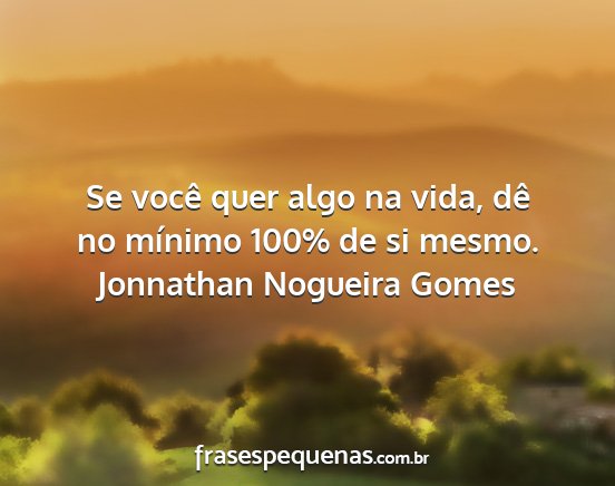 Jonnathan Nogueira Gomes - Se você quer algo na vida, dê no mínimo 100%...