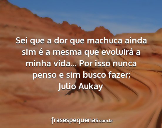 Julio Aukay - Sei que a dor que machuca ainda sim é a mesma...