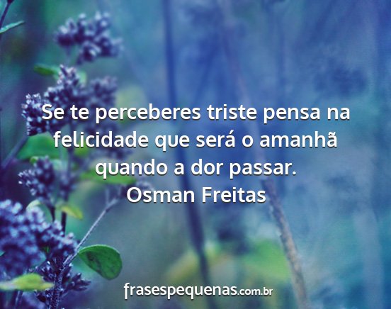 Osman Freitas - Se te perceberes triste pensa na felicidade que...