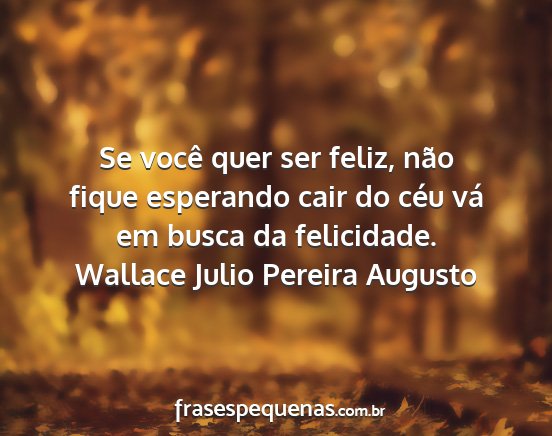Wallace Julio Pereira Augusto - Se você quer ser feliz, não fique esperando...